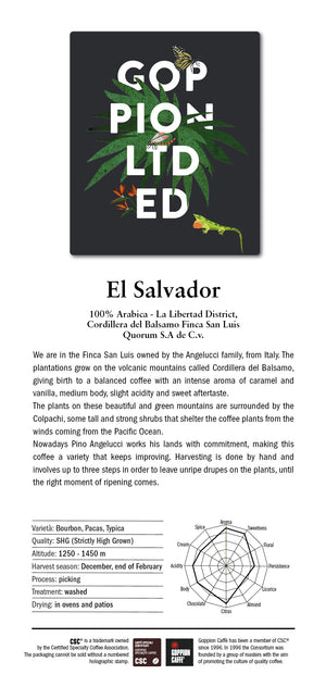 Goppion Limited Edition - El Salvador - Coffee Beans 500g